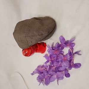 Vintage William & Co. Brown Plaid Newsboy Cap